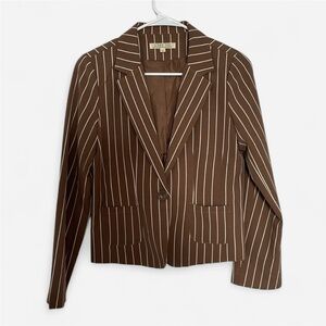 C’est Toi Striped Brown Blazer Size Small